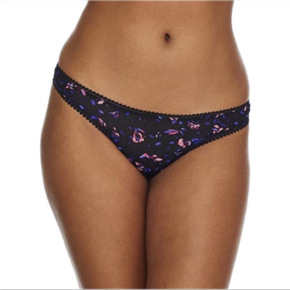 New On Gossamer Kaleidoscope Black Pink Purple Print Hipster Thongs